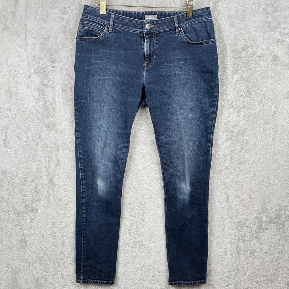 J. Jill Skinny Jeans Women 6 Blue Denim Dark Wash Hi Waist Cotton Stretch Casual